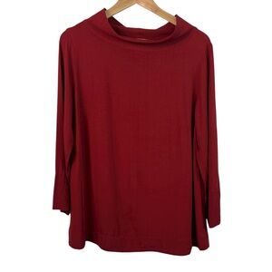 Soft Surroundings Adrienne Popover Mock Neck Red Medium